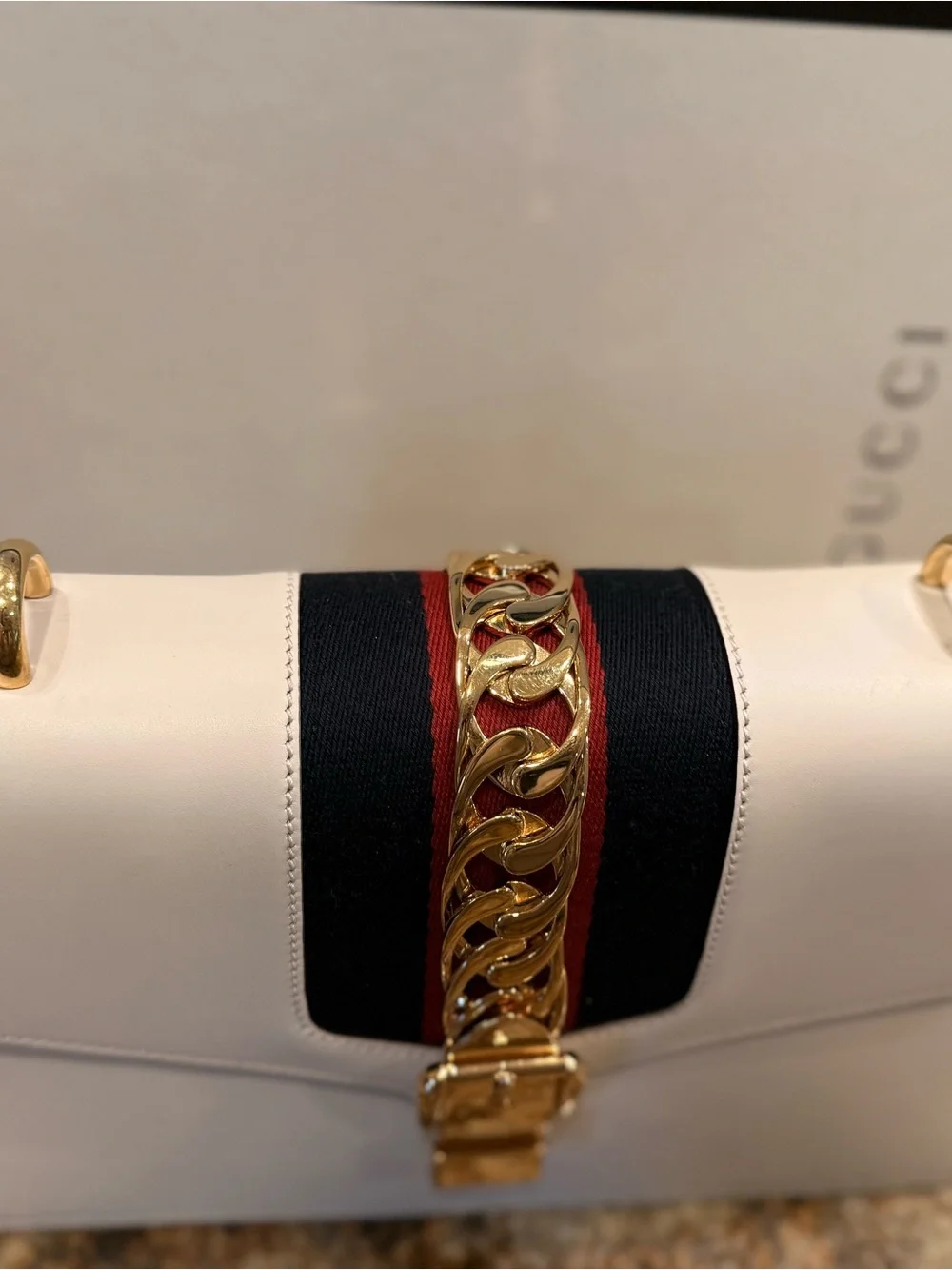 Gucci white leather